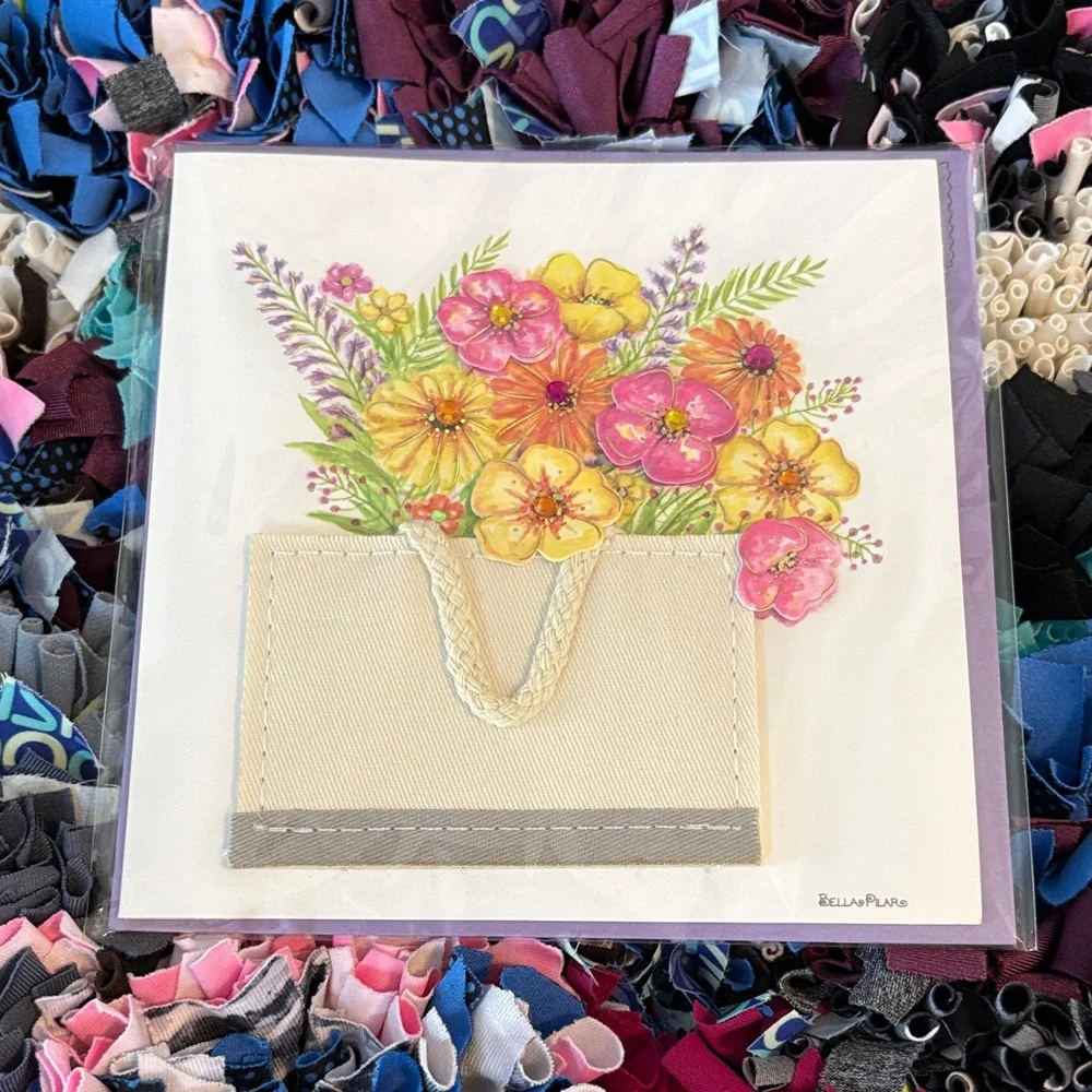 🆕Papyrus 3D Fabric Floral Birthday Greeting Card